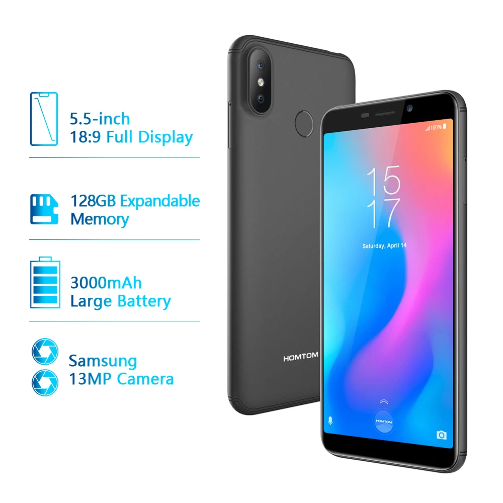 Оригинальная версия HOMTOM C2 Android 8,1 2+ 16GB мобильный телефон Face ID MTK6739 четырехъядерный 13 МП Двойная камера OTA 4G FDD-LTE смартфон