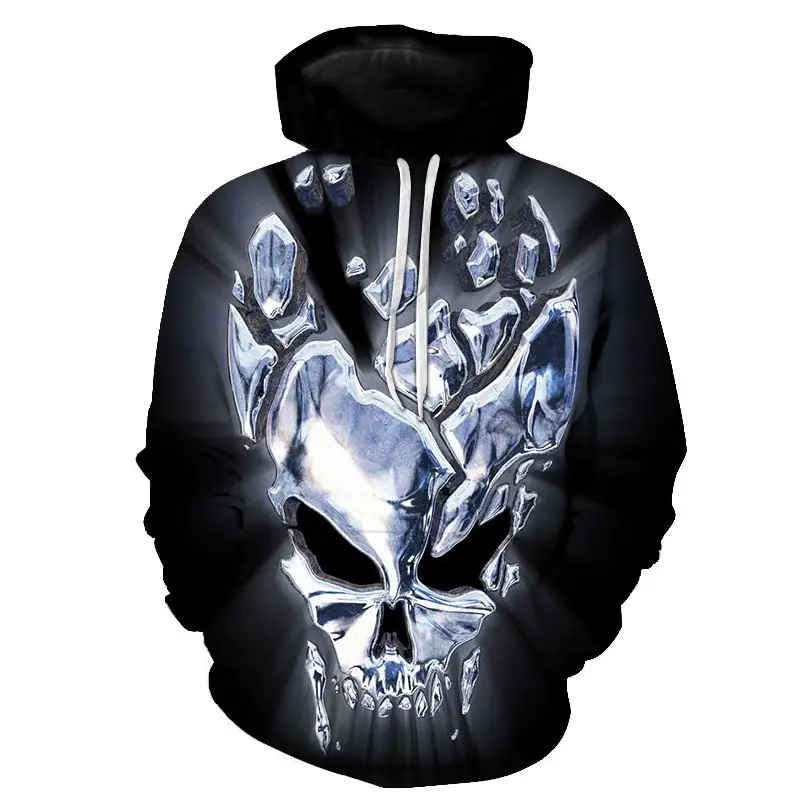 Толстовки для мужчин/женщин с принтом в виде маски черепа толстовки капюшоном
