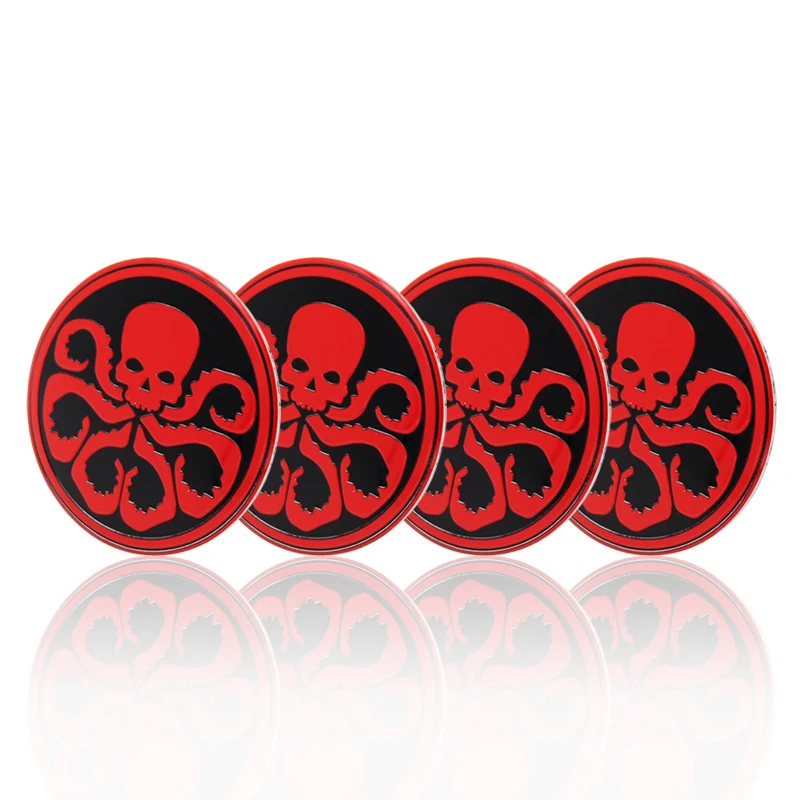4pcs Octopus Skull Car Steering Wheel Center Sticker Hub Cap Emblem Badge Stickers Symbol For BMW Nissan Styling | Автомобили и