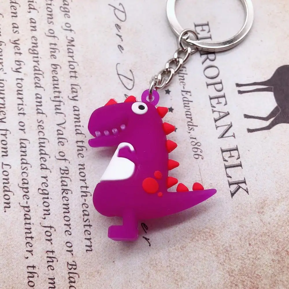 2020 Мода мультфильм ПВХ маленький динозавр брелок милые животные брелки для