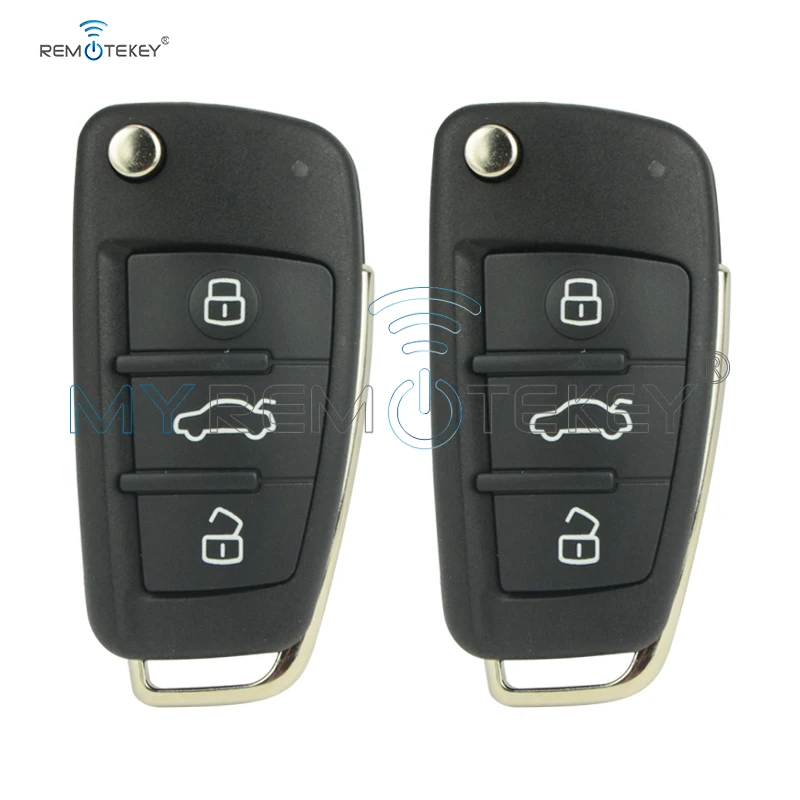 

Remtekey 2 шт. складной 8P0 837 220 D для Audi A3 TT 2006 - 2013 434 МГц ID48 HU66 3-кнопочный автомобильный пульт дистанционного управления