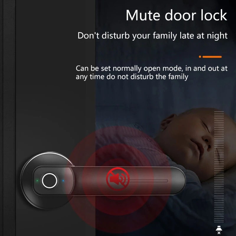 

Digital Auto-Lock Handle Biometric Keyless Entry Door Handle Silver Fingerprint Door Lock with Key Dropship