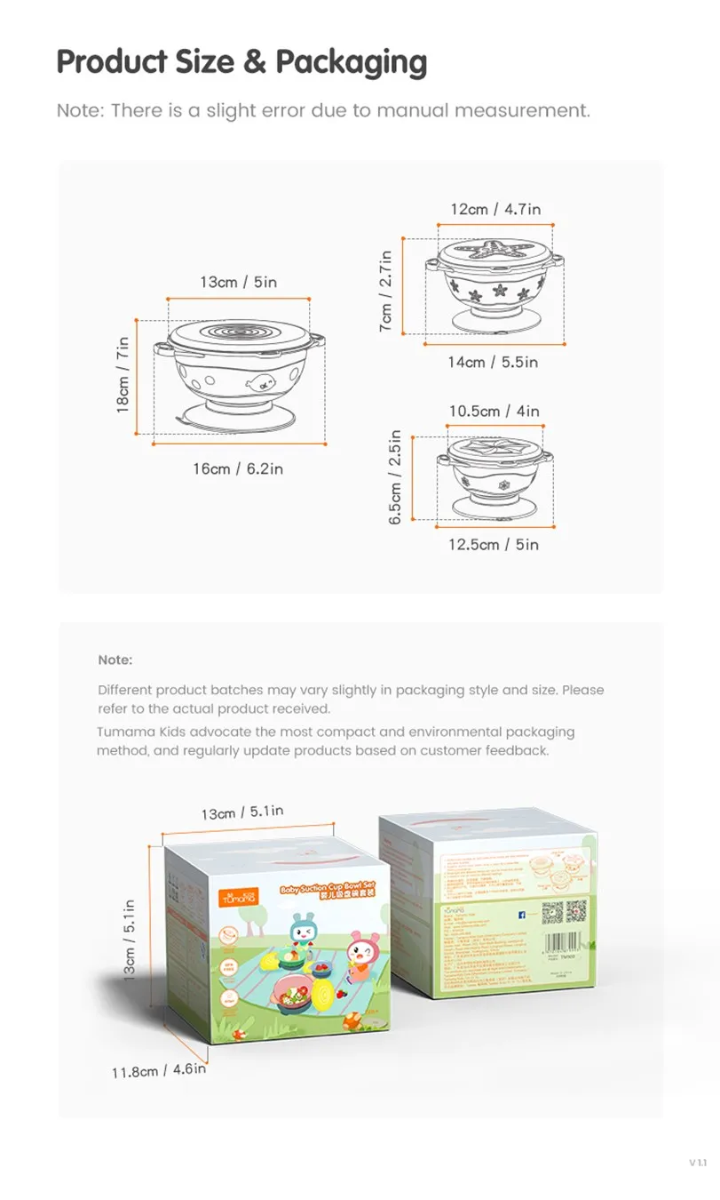 

Kids Baby Feeding Bowl Set Waterproof Non-slip Baby Learning Tableware Infant Snack Bowl Fruit Bowl 3pcs