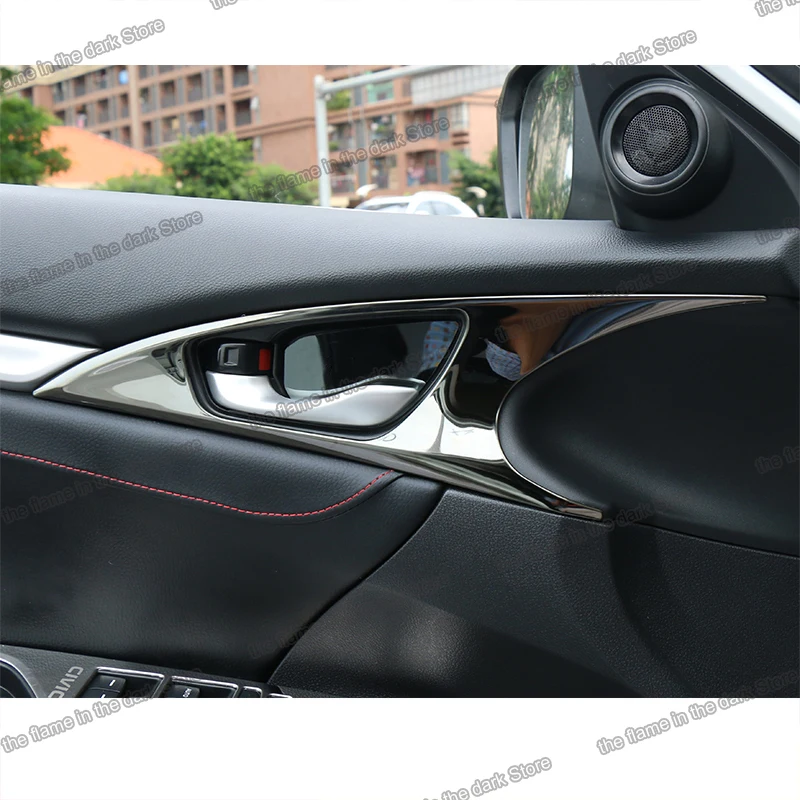 for Honda Civic 10th Car Door inner Handle Frame Panel Trims Decorative Interior type r 2016 2017 2018 2019 2020 2021 10 | Автомобили и