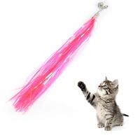 interactive cat teaser wand toy replacement feather refill cat stick toy kitten having fun exercise playing without the stick