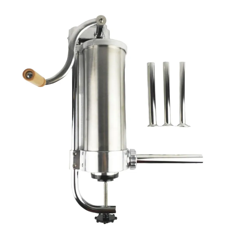 stainless steel tube 6lbs/3L нержавеющая сталь колбаса производитель Ручная колбаса машина для наполнения вертикальный наполнитель колбасы мясорубка - Цвет: stainless steel tube