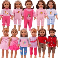 american doll pajamas skirt 43cm doll accessories fit 18 inch baby doll girls pajamas set gift for kids birthday doll clothes