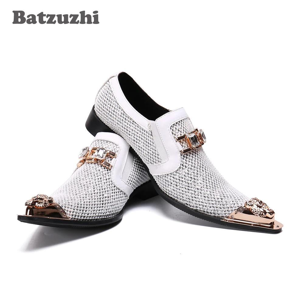 Batzuzhi Luxury Pointed Toe Men Leather Dress Shoes Fashion Red Oxford ...