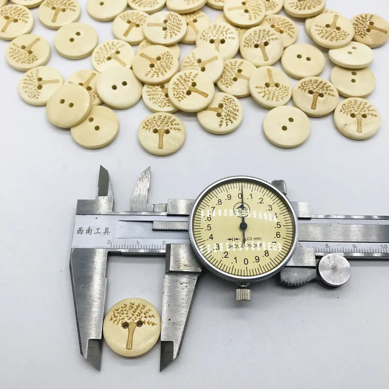 200 шт. круглые деревянные пуговицы с двумя отверстиями 20 мм | Дом и сад