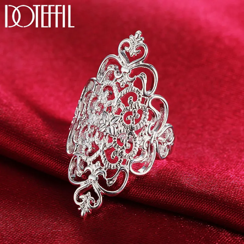 DOTEFFIL – bague creuse à motif en argent Sterling 925 pour femmes  bijoux de charme à la mode pour