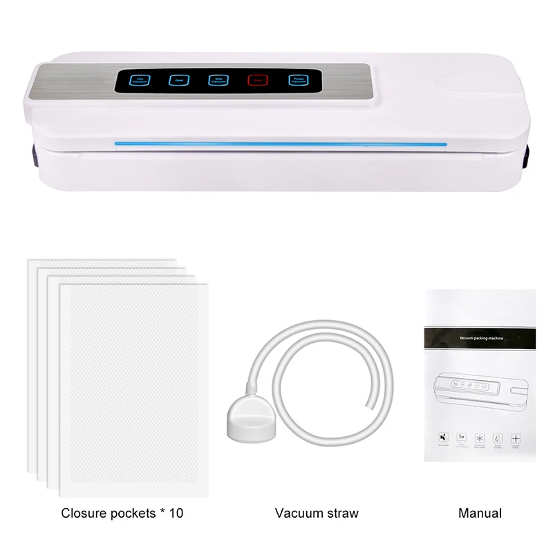 

Vacuum Sealer Packaging Machine Household Automatic Food Film Sealer Vacuum Packer Keep Food Fresh With Free 10pcs Vacuum Bags