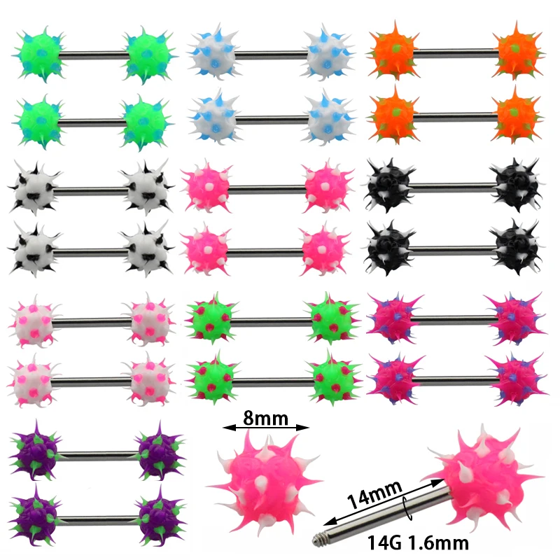 2 шт. 14 г кольца для сосков пирсинг бар хирургическая стальная штанга силиконовый