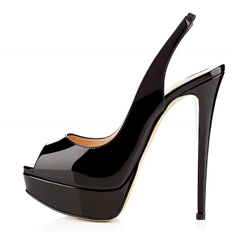 

Fashion Women's Wedding Shoes Open Toe Patent Leather High Heels 14 Cm Women's Shoes Waterproof Heels Dress High Heels