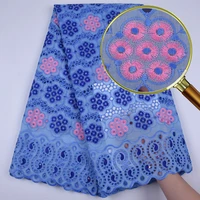 hot sale african nigerian wax george lace fabric high quality beads hollow out cotton like lace fabric diy for wedding party