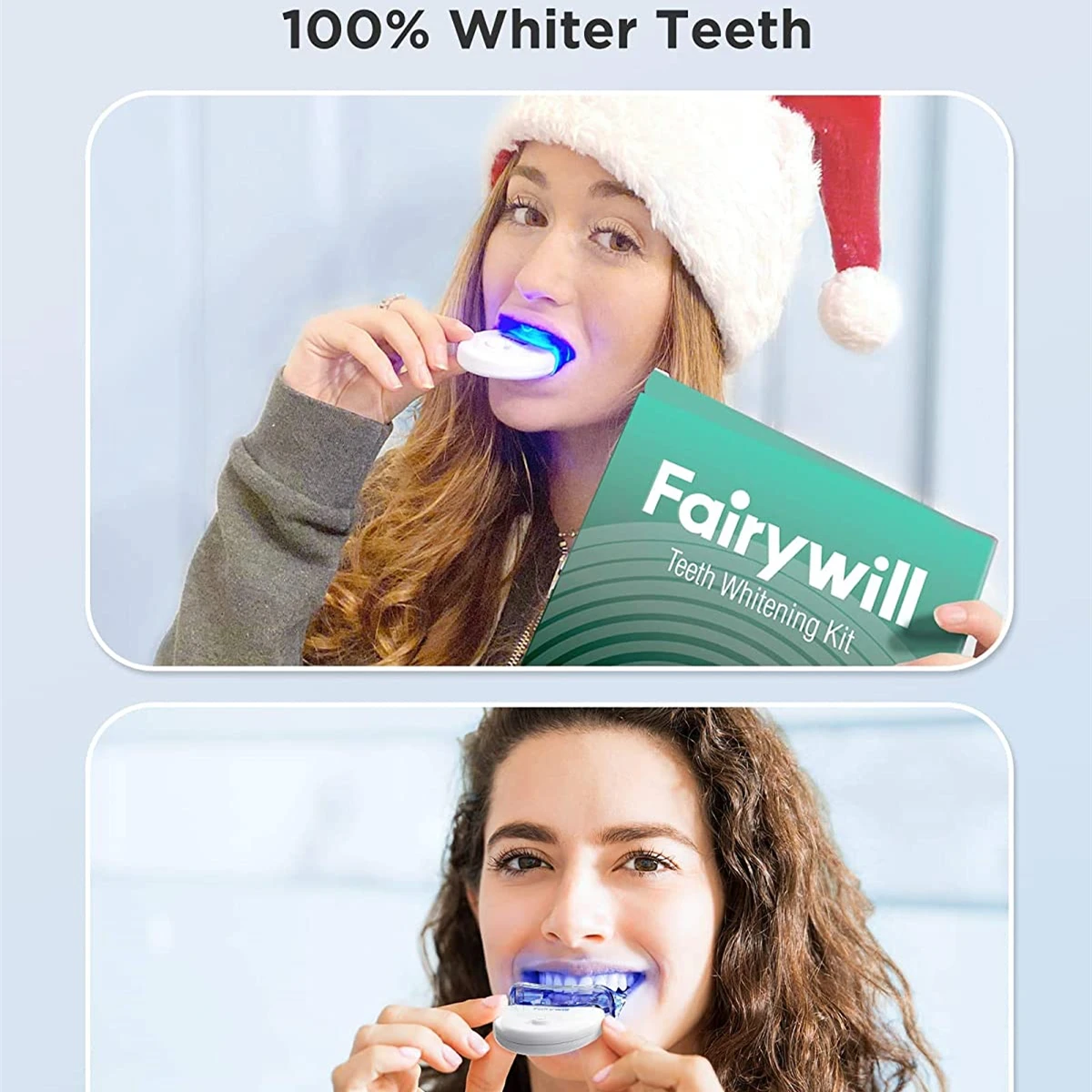 

Fairywill Teeth Whitening Kit Dental Oral Tool 35% Carbamide Peroxide 3ml(3) Gel with 5X Blue Light Accelerated with LED Light