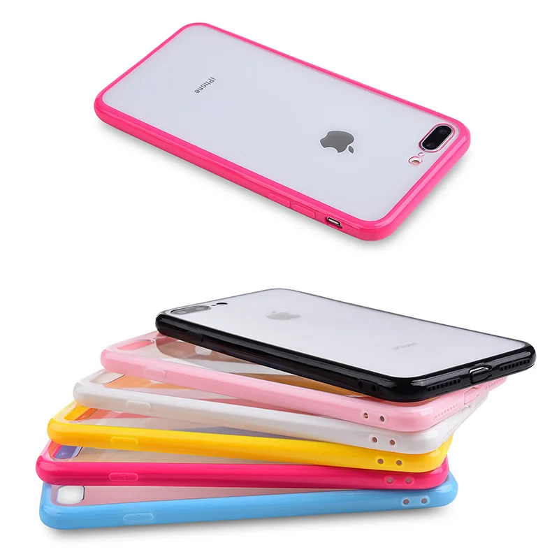 Роскошный прозрачный жесткий акриловый чехол накладка из мягкого ТПУ для Apple iPhone