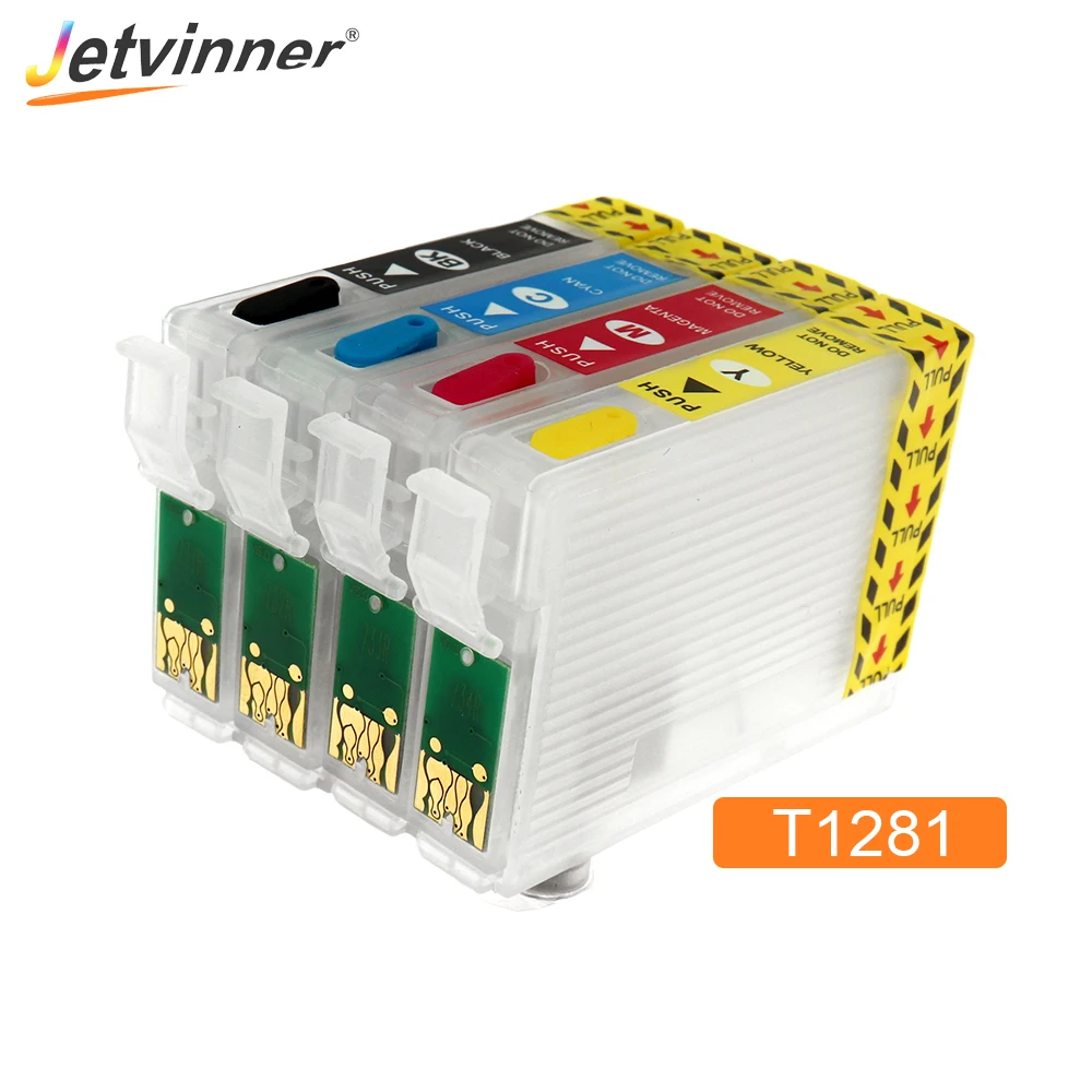 Картридж струйный Jetvinner для Epson T1281 4 цвета с чипами ARC Stylus S22 SX125 SX420W SX425W SX235W |