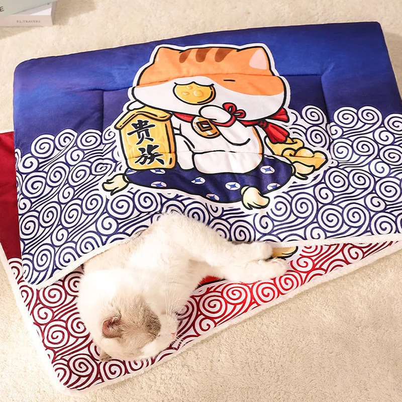 

САМОНАГРЕВАЮЩАЯСЯ подстилка для кошек, САМОНАГРЕВАЮЩАЯСЯ подстилка для домашних животных, двустороннее теплое Флисовое одеяло для щенков ...