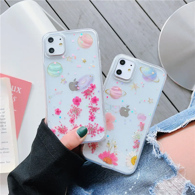 Чехол для телефона с настоящими цветами сушеными iphone 7 чехол 6 8 plus XS MAX XR 11