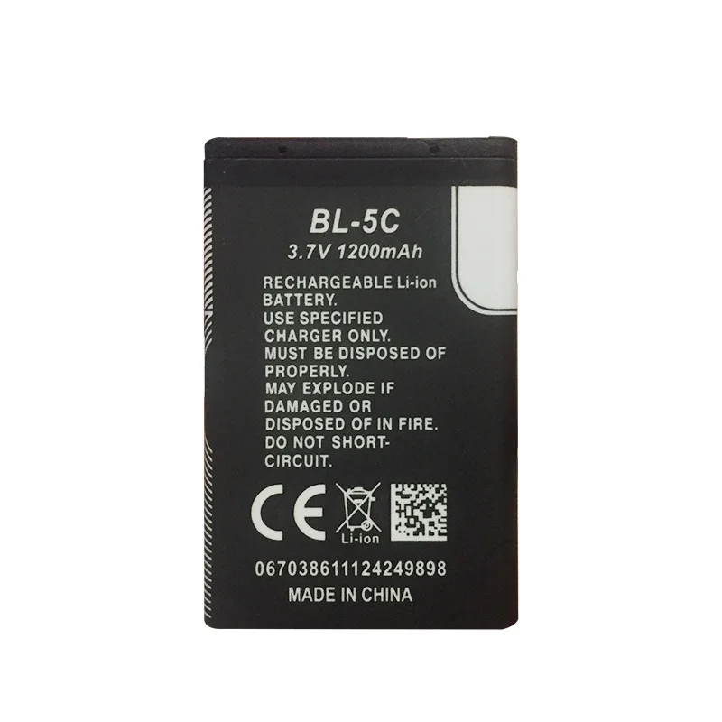 2019 новый 100% BL-5C BL 5C BL5C мобильного телефона литий-ионный Батарея 1200mAh для Nokia 1100 1101