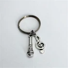 Брелок с микрофоном и скрипичным ключом, креативный подарок для учителя музыки, подарок для любителей музыки, Шарм для сумки, модный аксессуар
