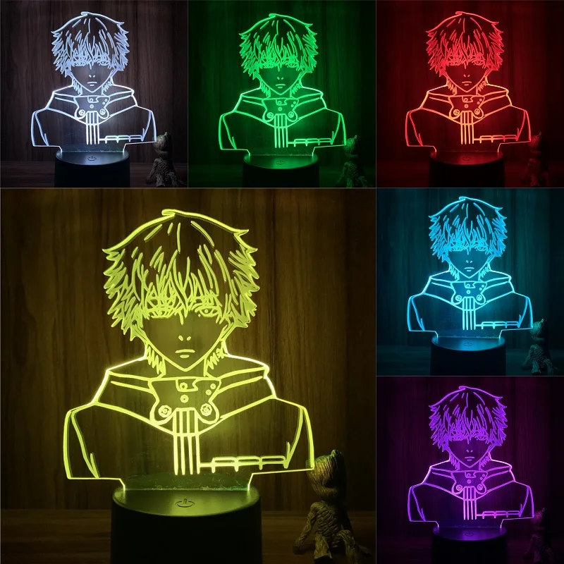 3d-лампа с рисунком аниме Токийский Гуль Кен канеки светодиодный ночсветильник