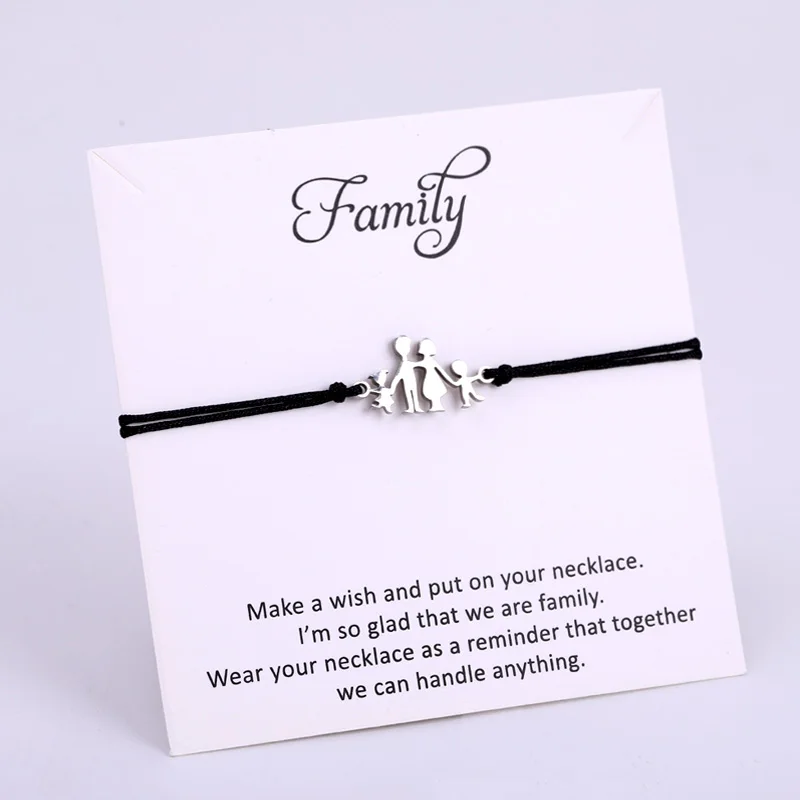 Браслеты унисекс регулируемые для мужчин и женщин изящные украшения семьи папы