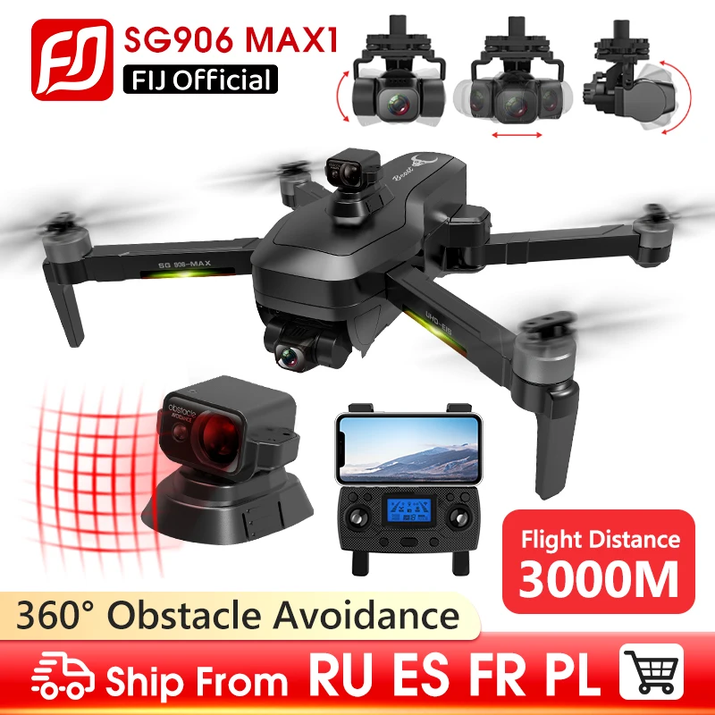 Дрон SG906 MAX1 MAX PRO2 Beast 3 GPS 3-осевой подвес 4K FPV 5G WIFI двойная камера 50-кратный зум