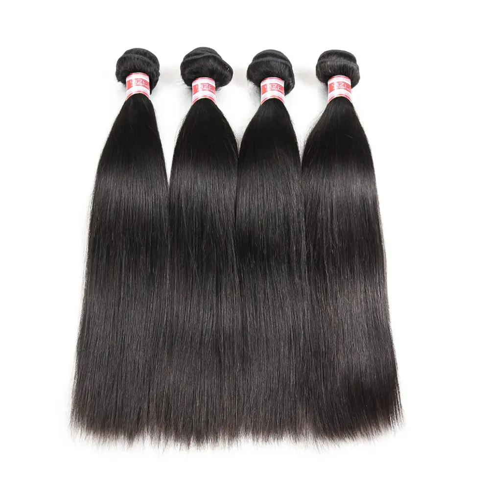 

Brazilian Straight Human Hair 3/4 Bundles 10A Unprocessed Virgin Straight Human Hair Weave Bundles Natural Black Remy Hair