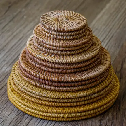 Украшения из ротанга круглые подносы тарелки для закуски ротанговая тарелка