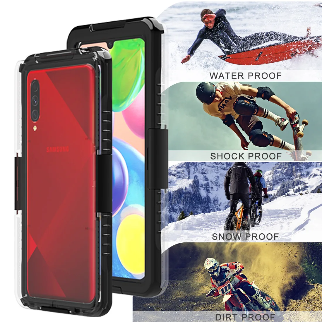 

For Samsung Galaxy A10 A20 A30 A40 A50 A60 A70 A80 A90 F02S IP68 Waterproof Mobile Phone Case Underwater Diving Snowproof Cover