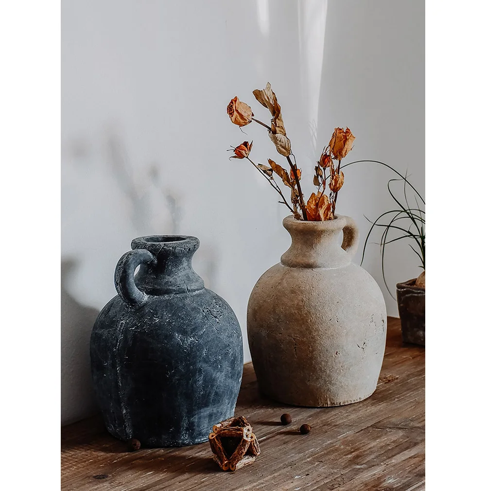 

Home Decor Handmade Vintage Terra-cotta Vase with Single Handle