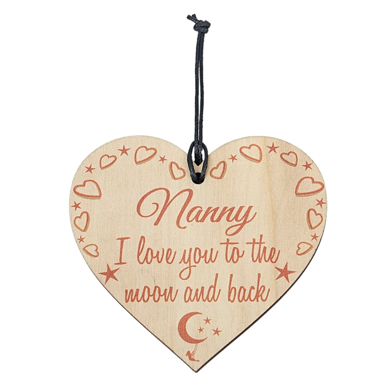 Няня люблю тебя на Луну и обратно деревянные висячие сердце табличка милый