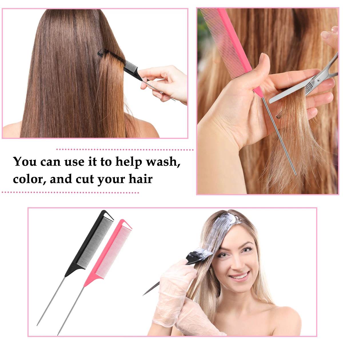 Профессиональная термостойкая салонная черная металлическая шпилька