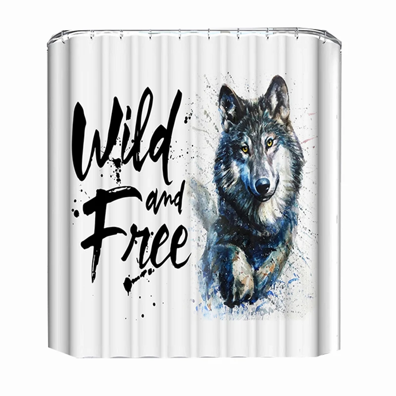 

wild wolf shower curtain bathroom curtain large size toilet curtain for bathroom