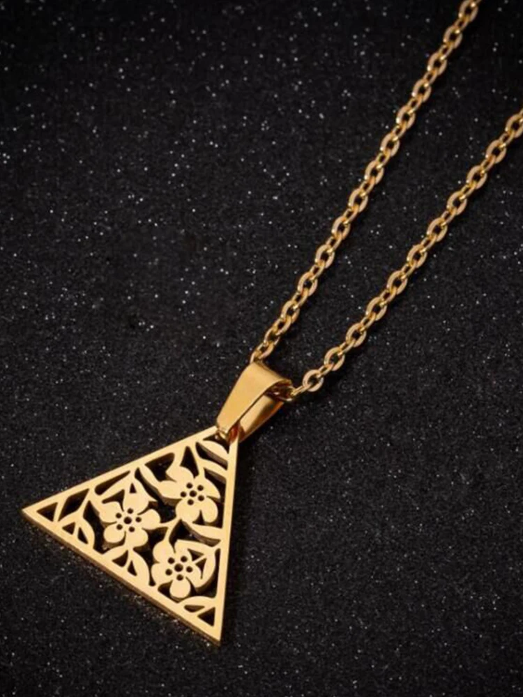 Hfarich тибетский винтажный кулон с гравировкой и цветами ожерелье из нержавеющей