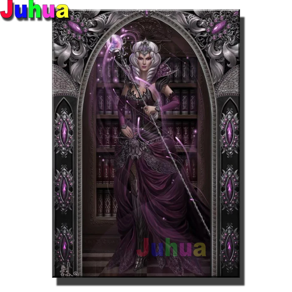 Алмазная живопись фантазия фиолетовая королева полная квадратная/Круглая