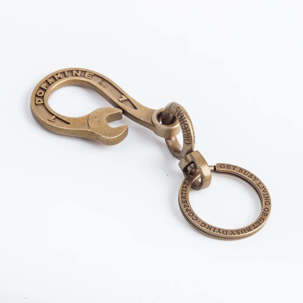 Type 3 Coppertist. wu латунный ключ декоративный узор карабин гаечный ключ застежки коготь крюк брелок кулон-брелок для автомобиля - Цвет: Type 3