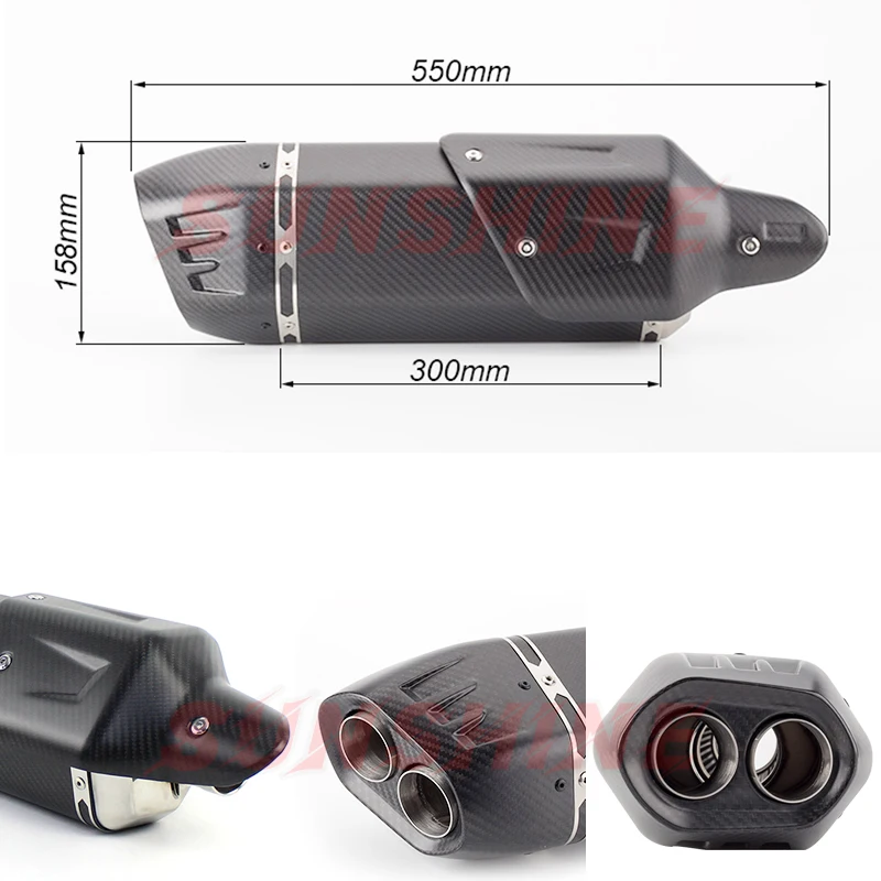 Выхлопной глушитель мотоцикла из углеродного волокна 51 мм для MT09 xmax 300 CB650F trk 502
