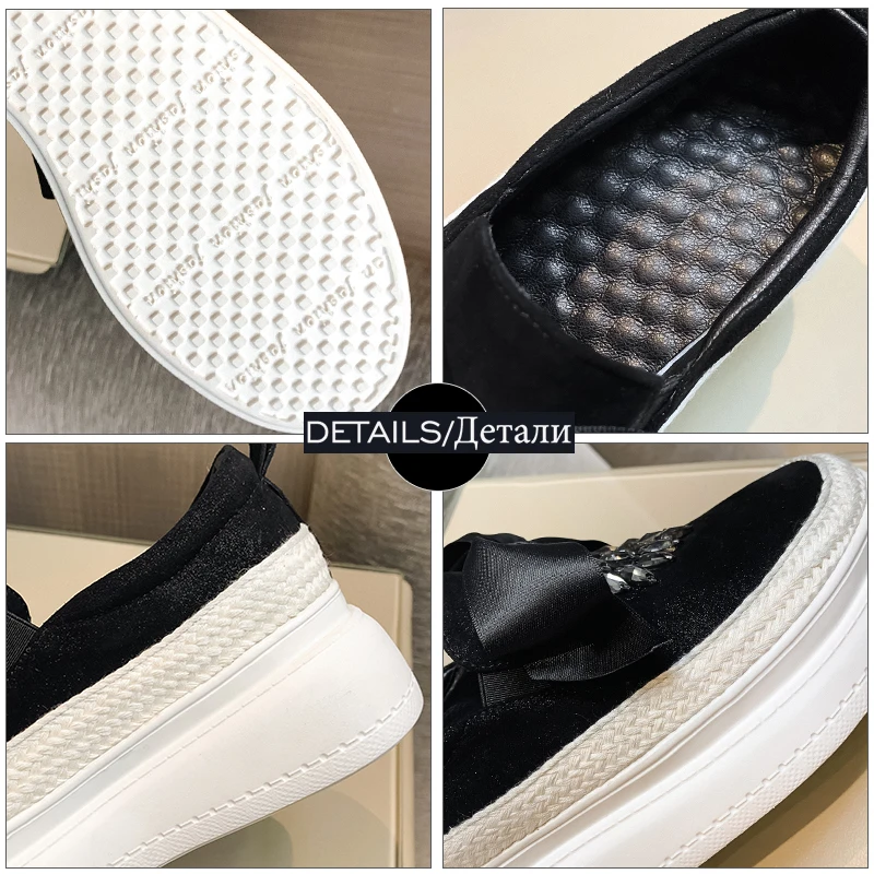 ISNOM/нескользящая женская обувь на плоской резиновой подошве из коровьей кожи