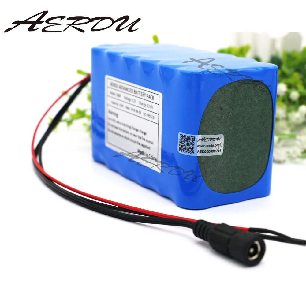 AERDU 12V 3S6P 15Ah большой емкости 11 1 V 12 6 18650 Литий Перезаряжаемые аккумуляторная
