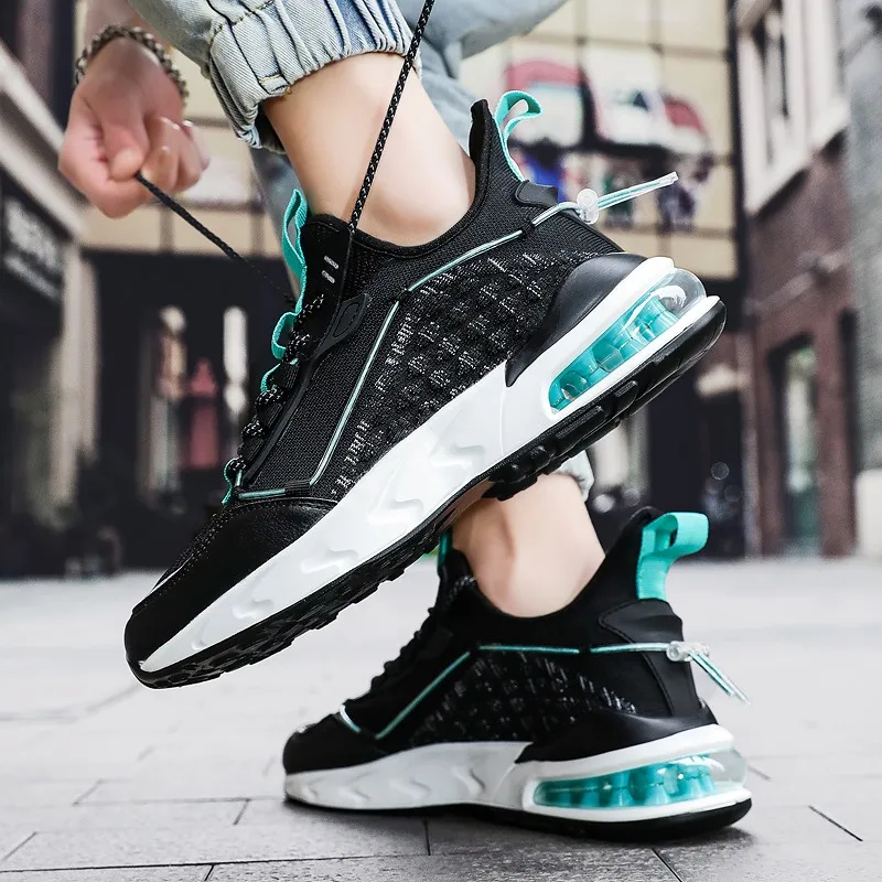 

Men 2021 Fashion Sneakers Air Cushion Mesh Sport Shoes Outdoor Footwears Mens Casual Shoes Size 45 Shoes Breathable Mesh Shoes