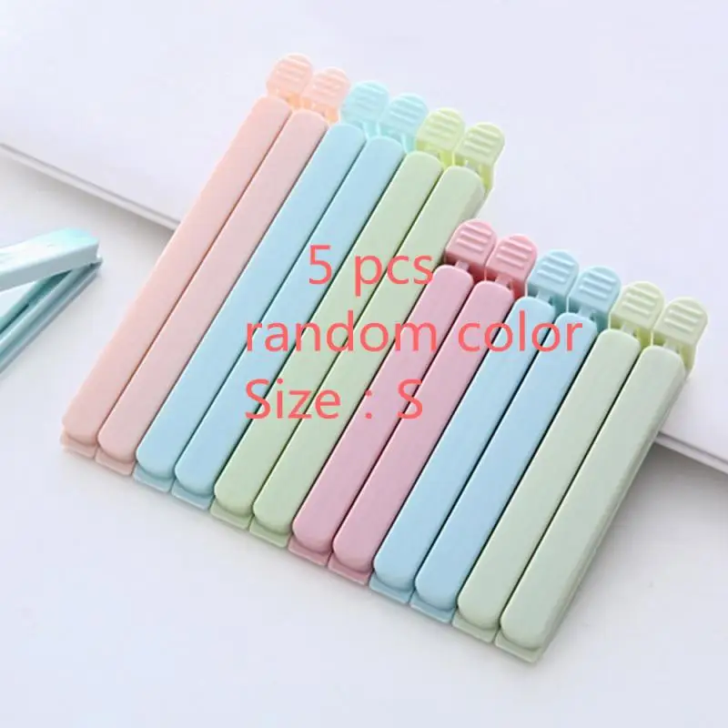 random color S 5 шт. уплотнительный зажим для пищевых продуктов, пластиковый пакет, упаковщик для закусок, сумка для хранения свежих продуктов, зажимы для кухонных инструментов, аксессуары, уплотнительный зажим для пищевых продуктов - Цвет: random color S