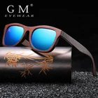 Акция GM женские мужские бамбуковые деревянные солнцезащитные очки с покрытием зеркальные линзы UV 400 в деревянной коробке