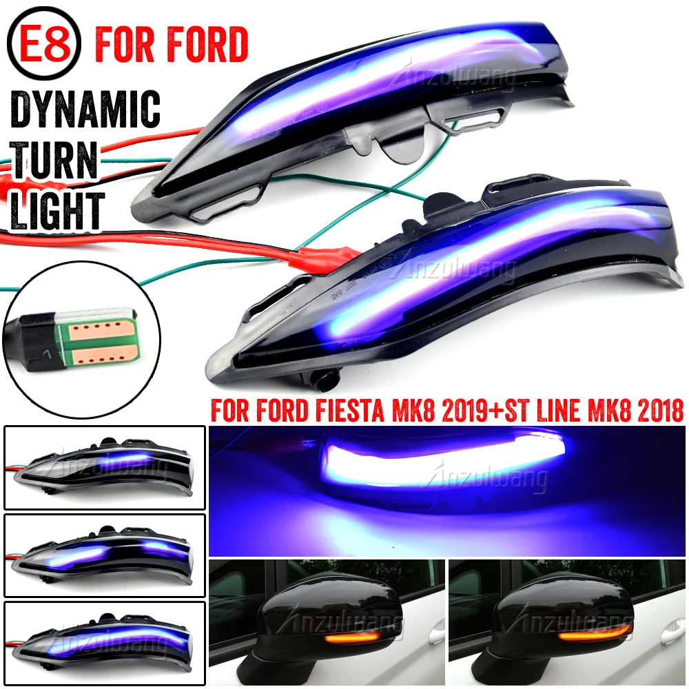 

2pcs For Ford Fiesta Mk8 2019 2020 PUMA LED Dynamic Turn Signal Light Car Rear View Mirror LED Indicator Blinker Sequential Lamp