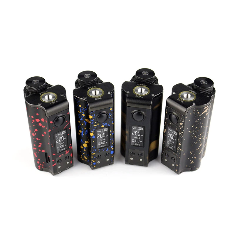 Электронная сигарета DOVPO Topside Dual 200 Вт Vape Mod Top Fill TC Squonk 10 мл Питание от двойной батареи 18650 испаритель VS Drag 2