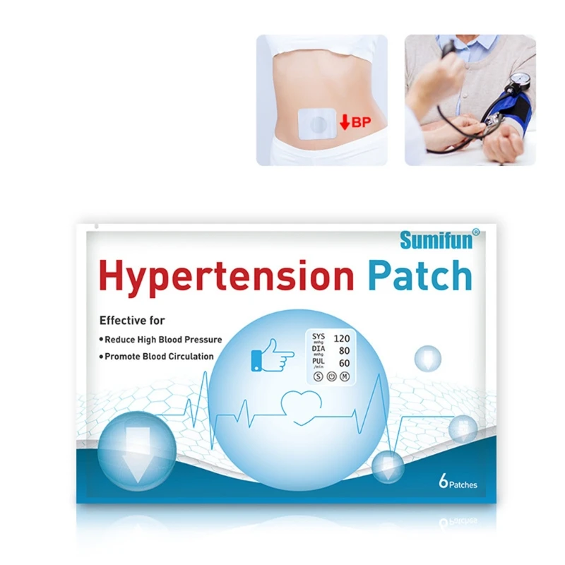 6Pcs/Pack Hypertension Patches Chinese Herbal Reduce High Blood Pressure Control Plaster Promote Circulation Treatment Navel Sti | Дом и сад