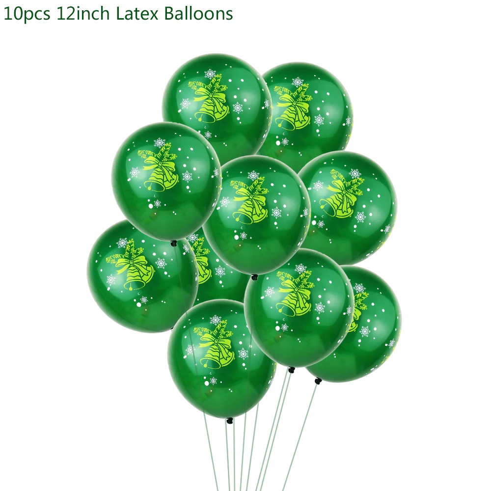 10pcs Latex Balloons Украшения для рождественской вечеринки, Рождественский латексный бумажный шарик, баннеры, сделай сам, праздничные вечерние принадлежности, рождественские украшения для дома - Цвет: 10pcs Latex Balloons
