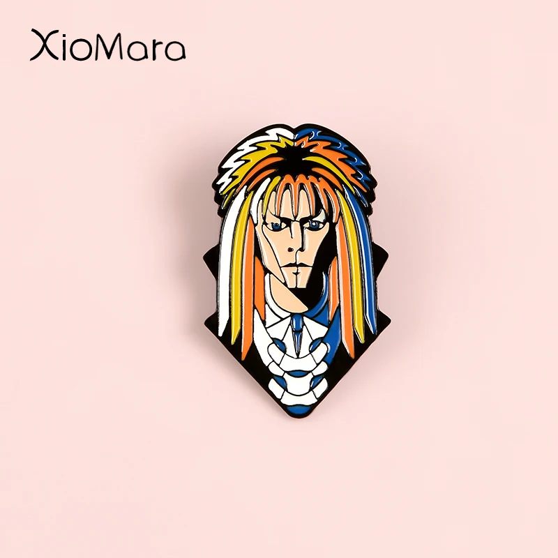 

Face Portrait Enamel Pin Jareth Goblin King Labyrinth Movie Rock Singer Button Badge Travel Brooch Pin For Women Men Gifts