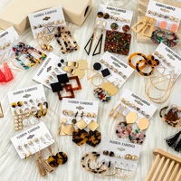 6 pairsset womens earrings set vintage acrylic earrings for women korean drop earring 2021 fashion female earings jewelry